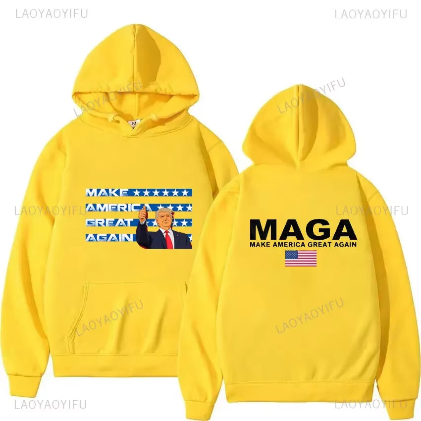 2024 Trump Election Hoodies Donald Trump Keep America Great MAGA Printed Hoodies Man Make America Trump Printed Streetwear