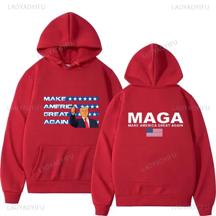 2024 Trump Election Hoodies Donald Trump Keep America Great MAGA Printed Hoodies Man Make America Trump Printed Streetwear