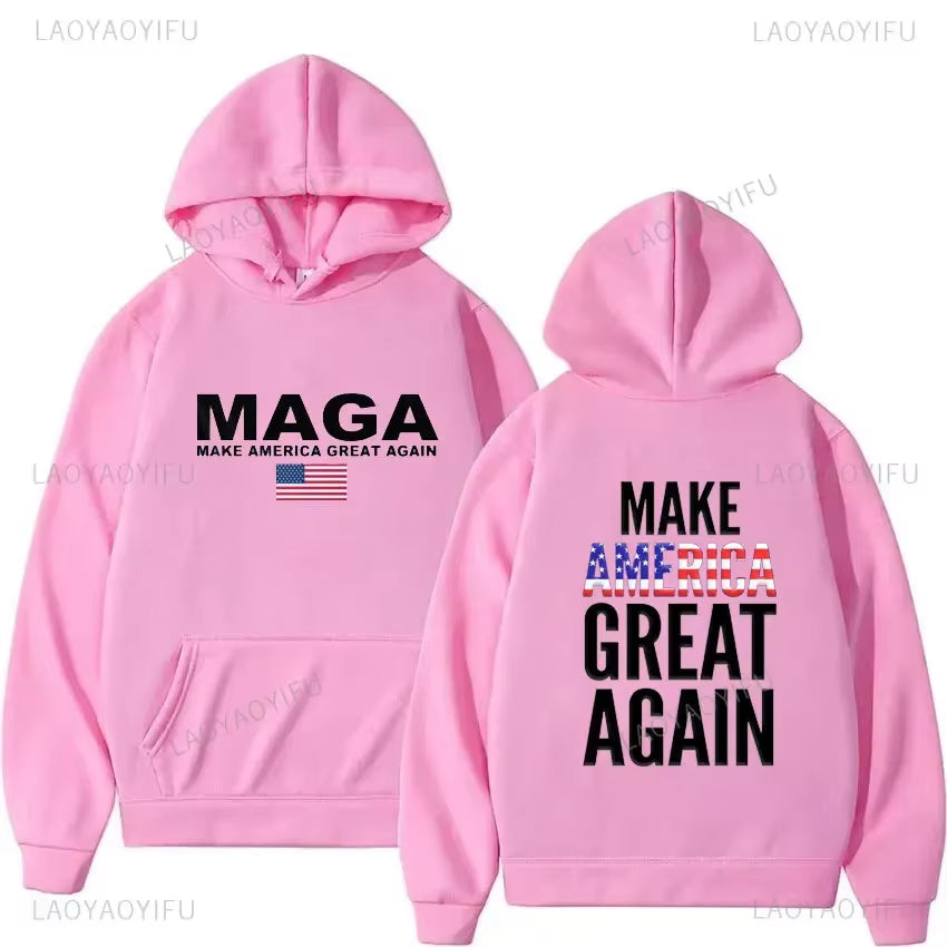 2024 Trump Election Hoodies Donald Trump Keep America Great MAGA Printed Hoodies Man Make America Trump Printed Streetwear