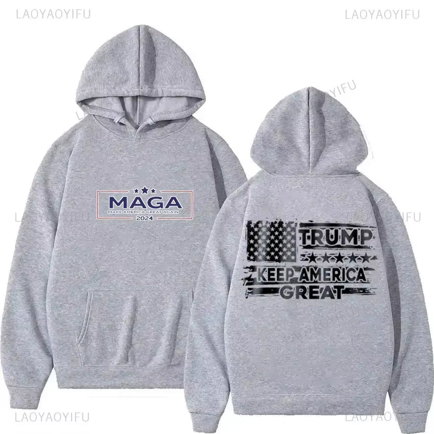 2024 Trump Election Hoodies Donald Trump Keep America Great MAGA Printed Hoodies Man Make America Trump Printed Streetwear