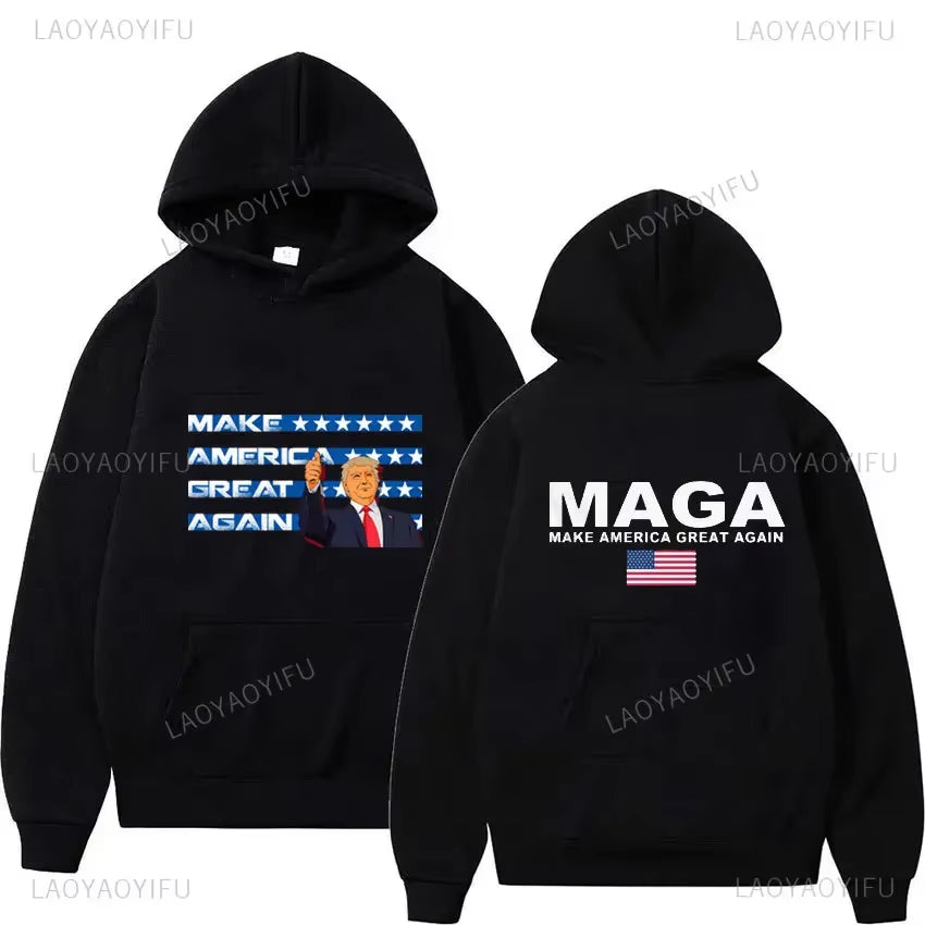 2024 Trump Election Hoodies Donald Trump Keep America Great MAGA Printed Hoodies Man Make America Trump Printed Streetwear