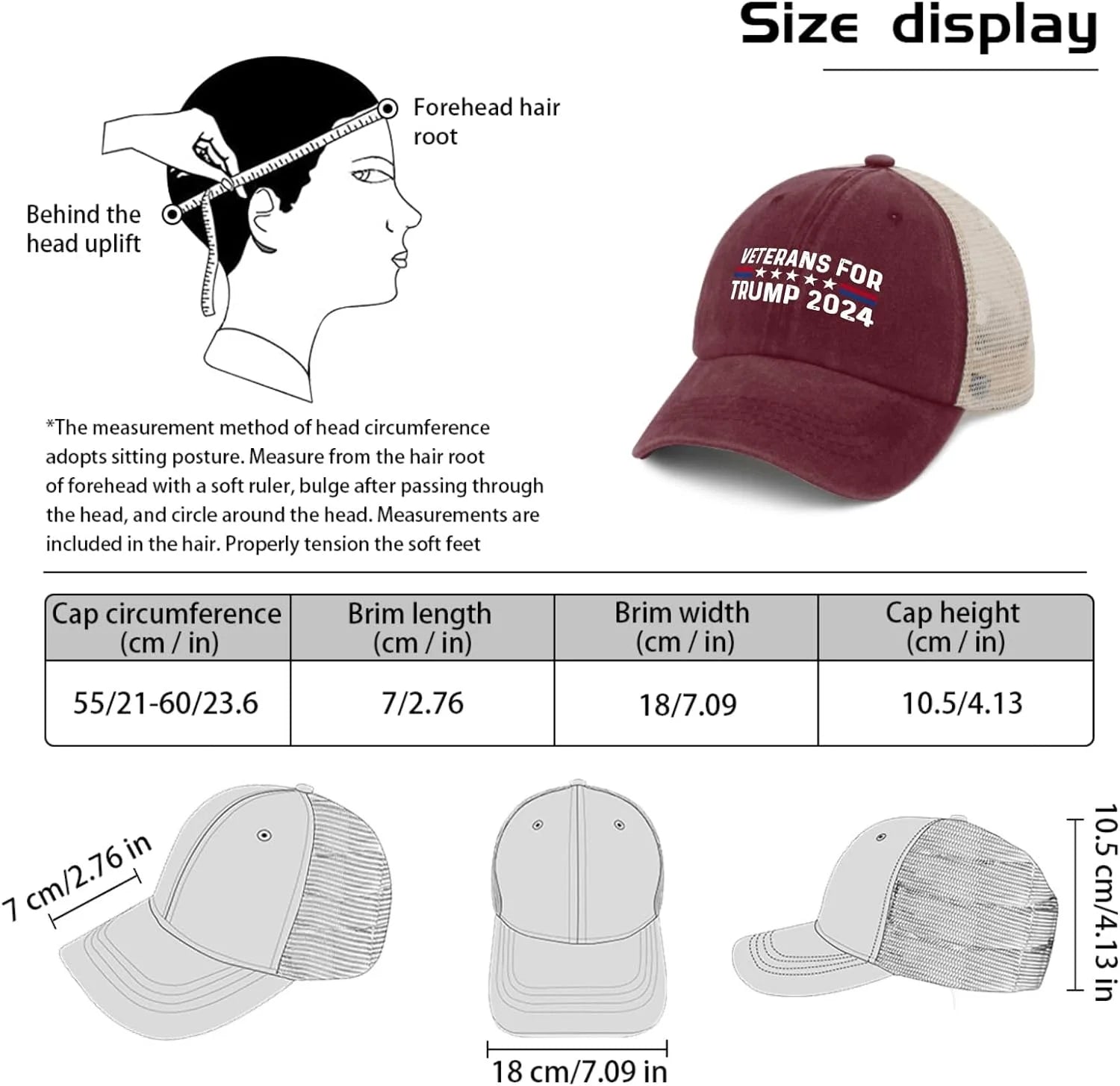 Trump 2024 Rocker Hat Warrior for Trump 2024 Hat Rocker Hat Women Trendy Mesh Cap for Summer