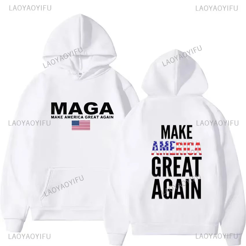 2024 Trump Election Hoodies Donald Trump Keep America Great MAGA Printed Hoodies Man Make America Trump Printed Streetwear