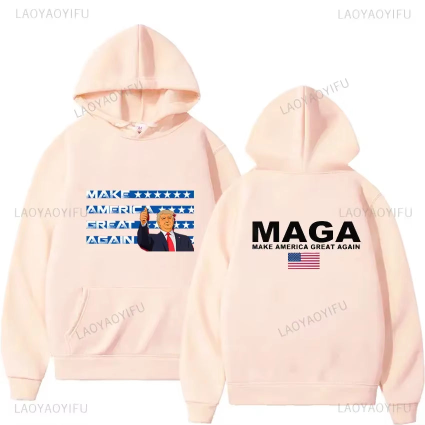 2024 Trump Election Hoodies Donald Trump Keep America Great MAGA Printed Hoodies Man Make America Trump Printed Streetwear