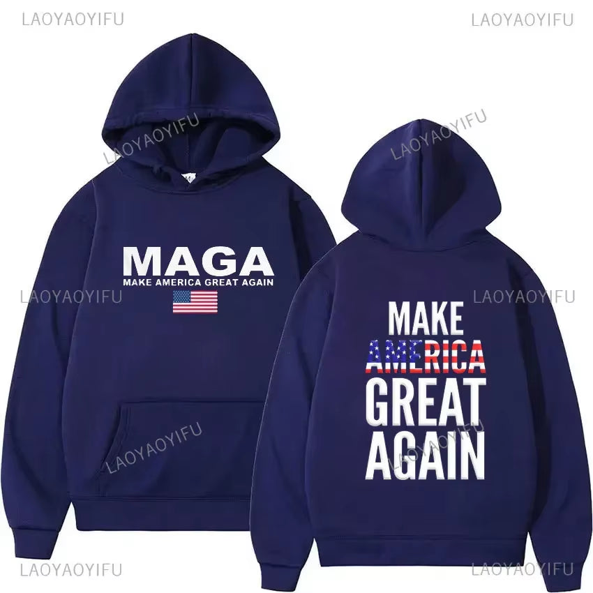 2024 Trump Election Hoodies Donald Trump Keep America Great MAGA Printed Hoodies Man Make America Trump Printed Streetwear