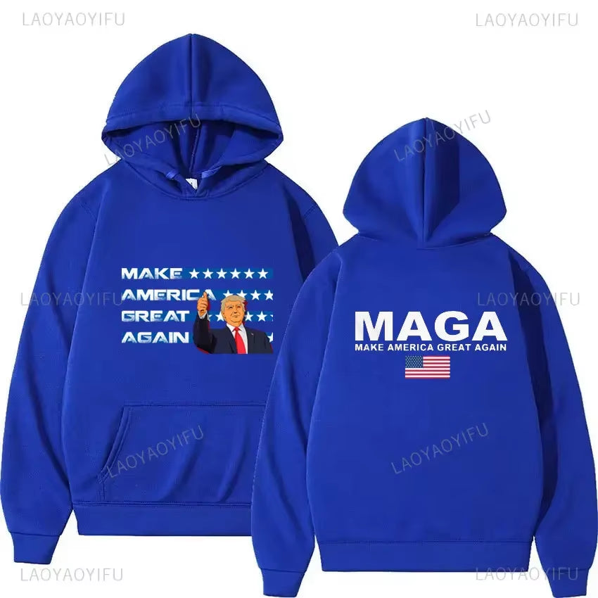 2024 Trump Election Hoodies Donald Trump Keep America Great MAGA Printed Hoodies Man Make America Trump Printed Streetwear