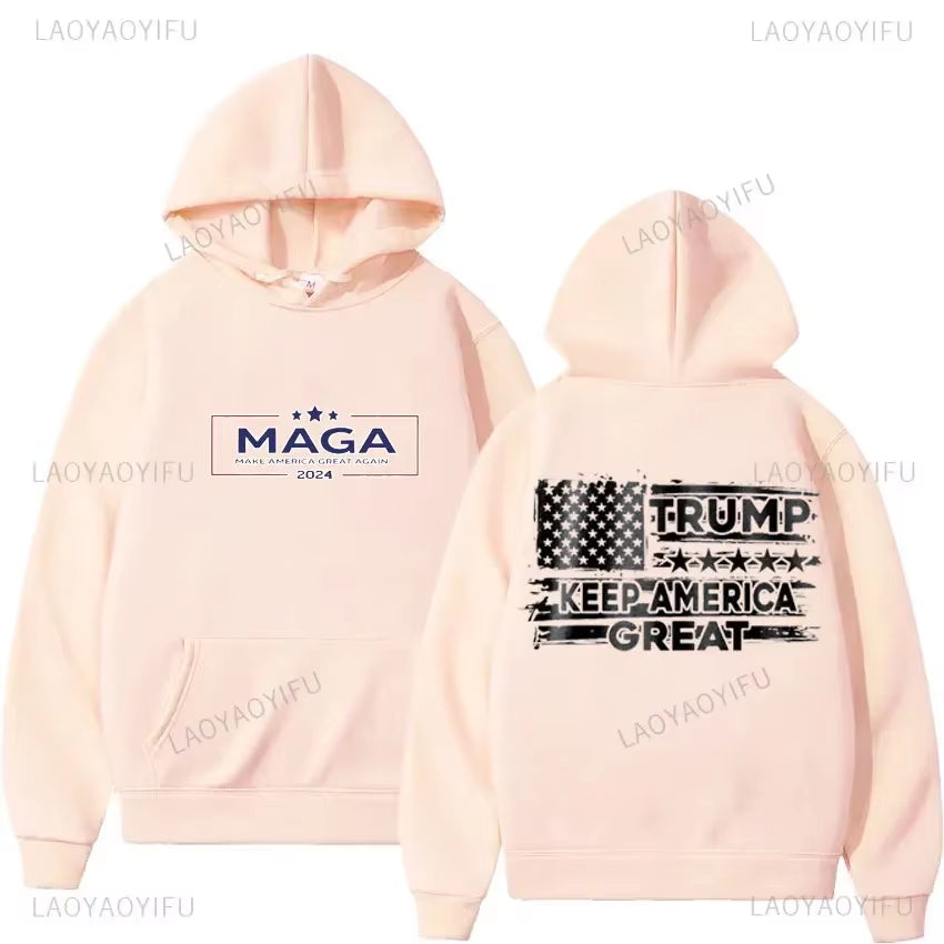 2024 Trump Election Hoodies Donald Trump Keep America Great MAGA Printed Hoodies Man Make America Trump Printed Streetwear