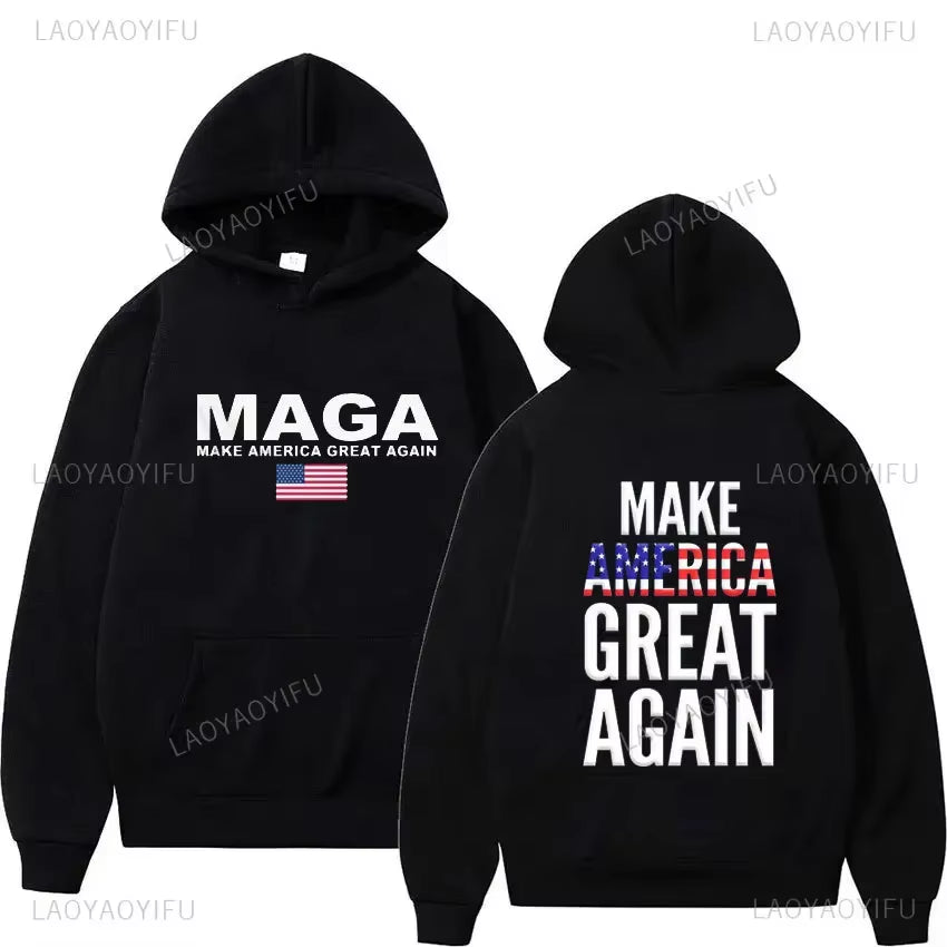 2024 Trump Election Hoodies Donald Trump Keep America Great MAGA Printed Hoodies Man Make America Trump Printed Streetwear