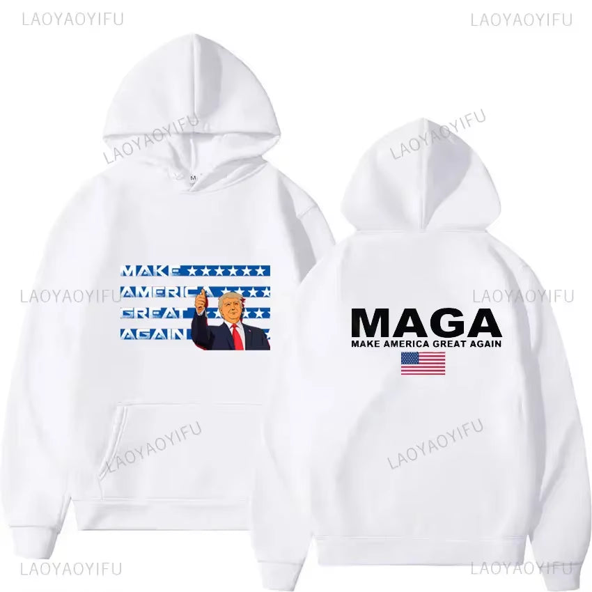 2024 Trump Election Hoodies Donald Trump Keep America Great MAGA Printed Hoodies Man Make America Trump Printed Streetwear