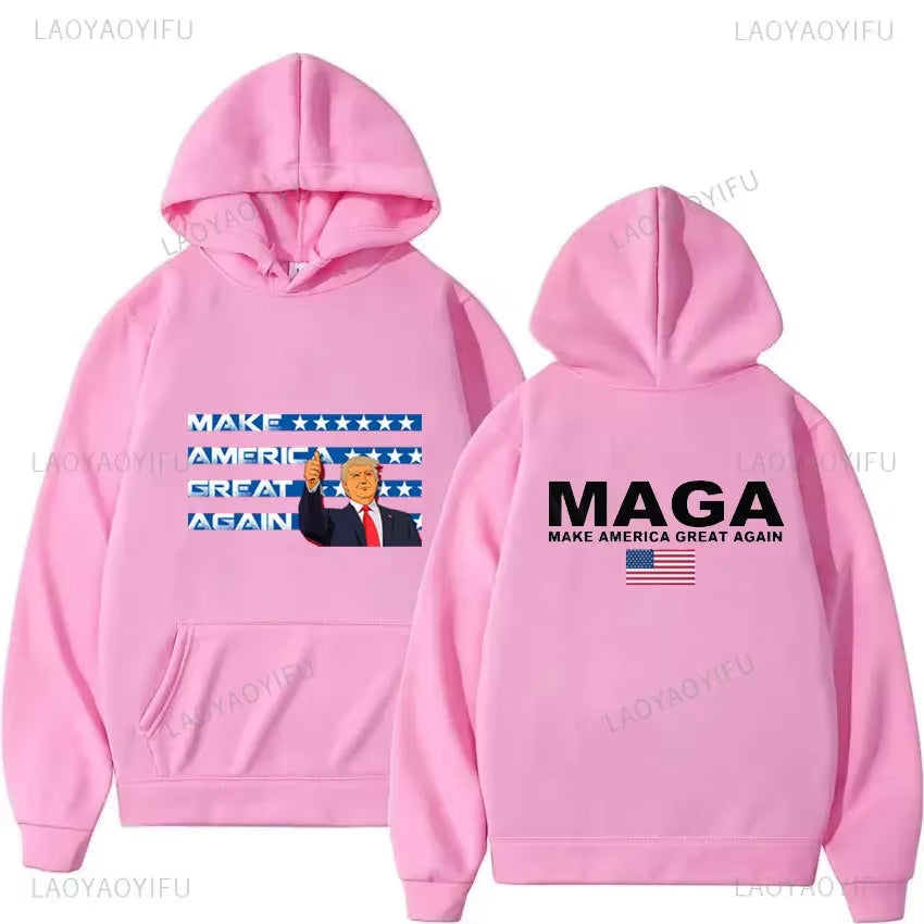 2024 Trump Election Hoodies Donald Trump Keep America Great MAGA Printed Hoodies Man Make America Trump Printed Streetwear