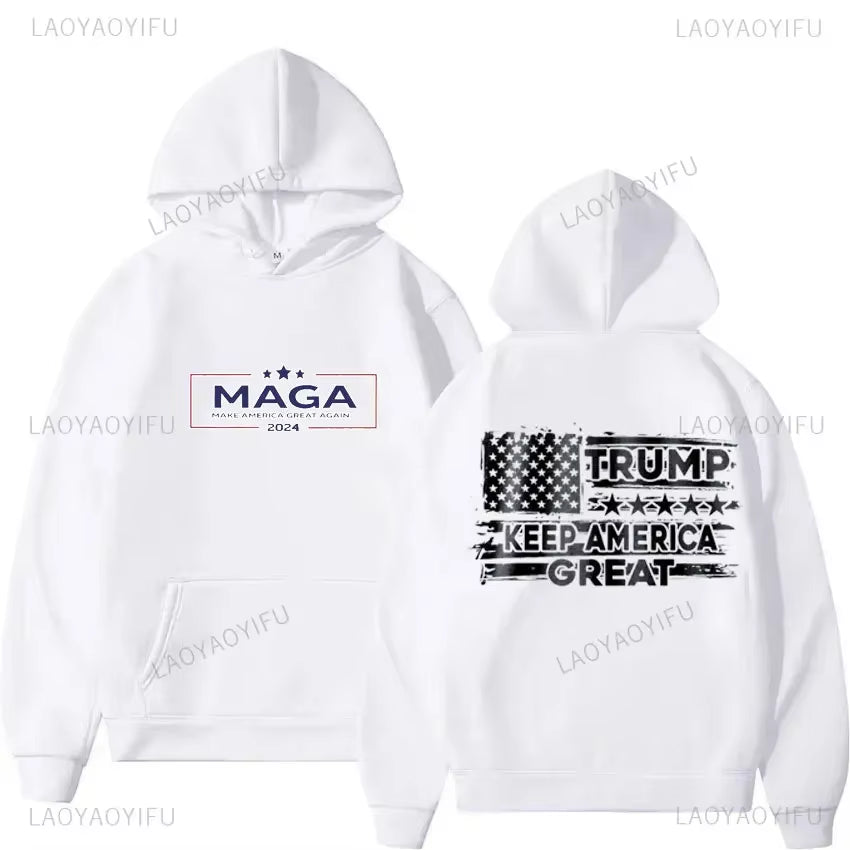 2024 Trump Election Hoodies Donald Trump Keep America Great MAGA Printed Hoodies Man Make America Trump Printed Streetwear