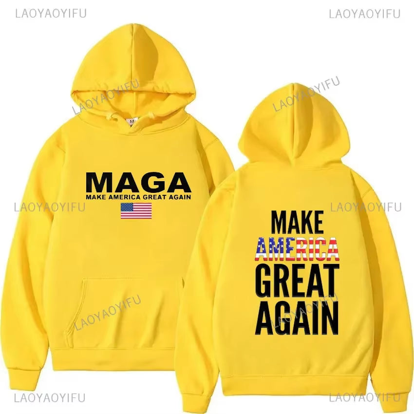 2024 Trump Election Hoodies Donald Trump Keep America Great MAGA Printed Hoodies Man Make America Trump Printed Streetwear