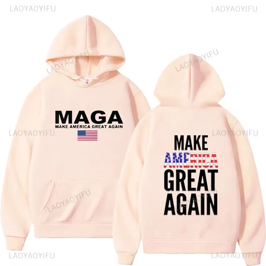 2024 Trump Election Hoodies Donald Trump Keep America Great MAGA Printed Hoodies Man Make America Trump Printed Streetwear