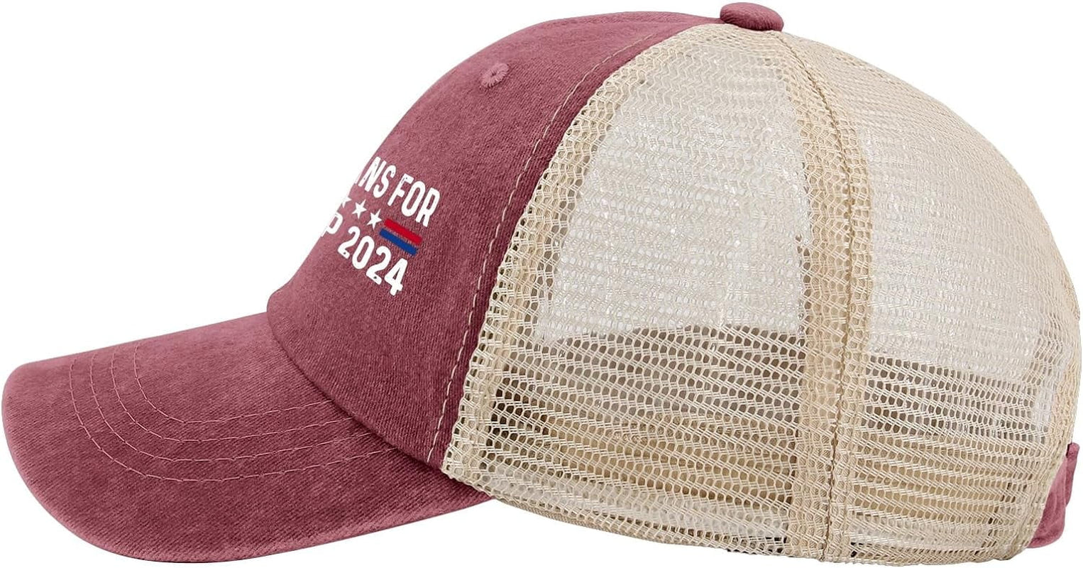 Trump 2024 Rocker Hat Warrior for Trump 2024 Hat Rocker Hat Women Trendy Mesh Cap for Summer