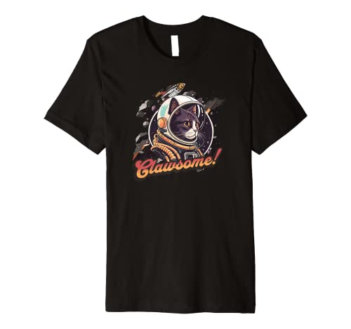 Clawsome Cat in Space Premium T-Shirt
