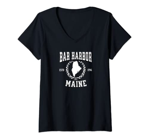 Womens Bar Harbor, Maine V-Neck T-Shirt