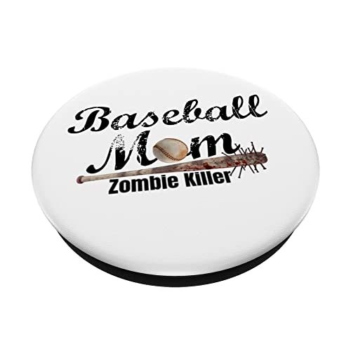 Baseball Mom Zombie Killer Edition Nailed Bat PopSockets Swappable PopGrip