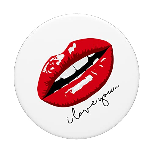 Red Lips "I Love You" PopSockets Swappable PopGrip