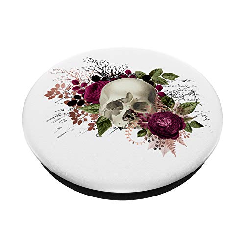 Floral Skull PopSockets PopGrip: Swappable Grip for Phones & Tablets
