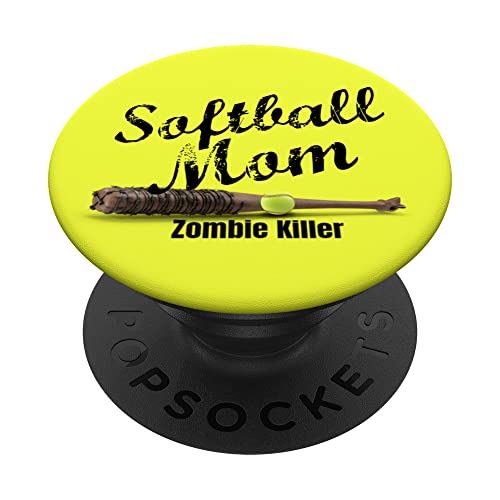 Softball Mom Zombie Killer Edition Barbed Wire Bat PopSockets Swappable PopGrip
