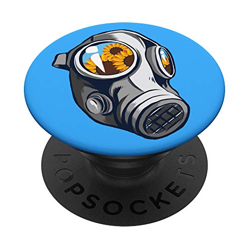 Floral Gas Mask PopSockets Grip and Stand for Phones and Tablets