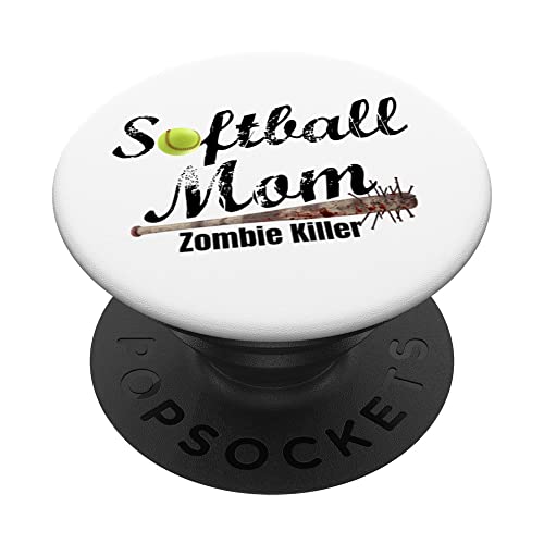 Softball Mom Zombie Killer Edition Nailed Bat PopSockets Swappable PopGrip