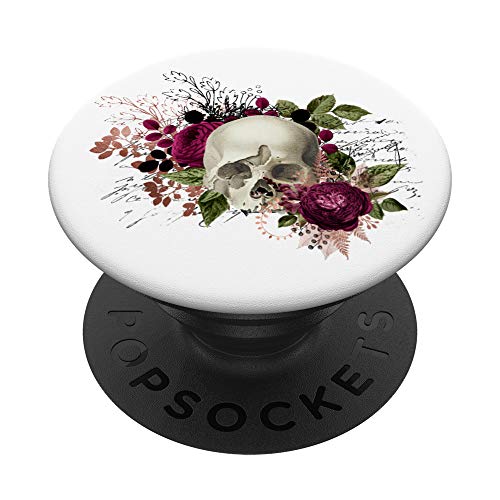 Floral Skull PopSockets PopGrip: Swappable Grip for Phones & Tablets