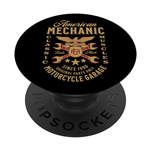 American Mechanic Motorcycle Garage PopSockets Swappable PopGrip