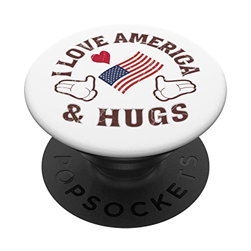 I Love America and Hugs PopSockets Swappable PopGrip
