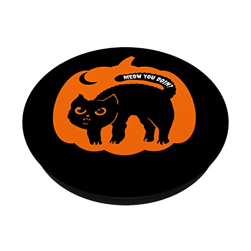 Meow You Doin Halloween Cat PopSockets Swappable PopGrip