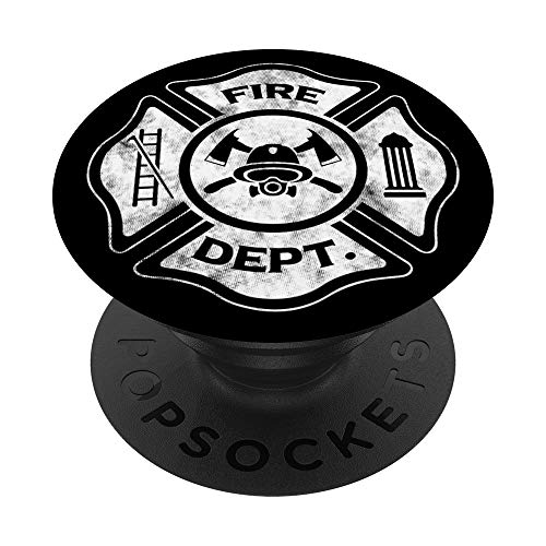 Black and white fire brigade dirt with flag PopSockets Swappable PopGrip