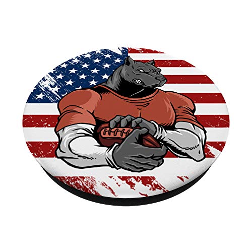 Football USA Flag Pitbull PopSockets Grip and Stand for Phones and Tablets