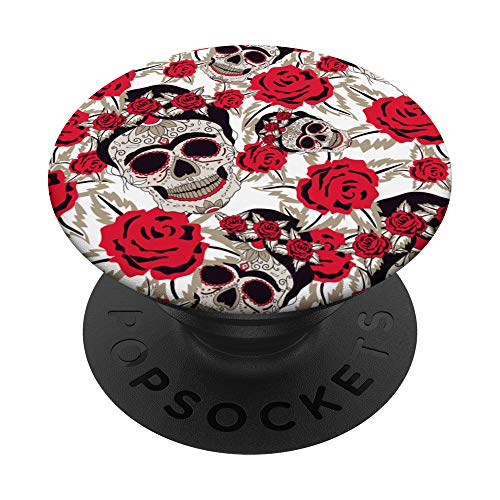 Sugar Skull and Roses PopSockets Grip and Stand for Phones and Tablets