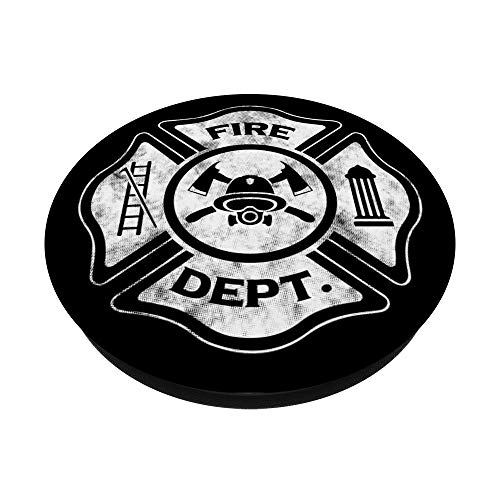 Black and white fire brigade dirt with flag PopSockets Swappable PopGrip